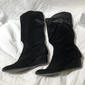 Nine West Black Suede Slouchy Boots